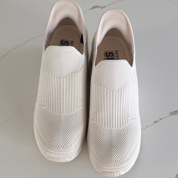 Skechers Shoes - Skechers Women's White Knit Slip-On Sneakers